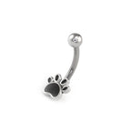 Black Epoxy Cat Paw Stainless Steel Rook Stud