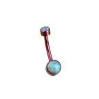 Opal internally threaded Titanium Belly Ring