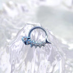 CZ Fishbone Titanium Segment Hoop