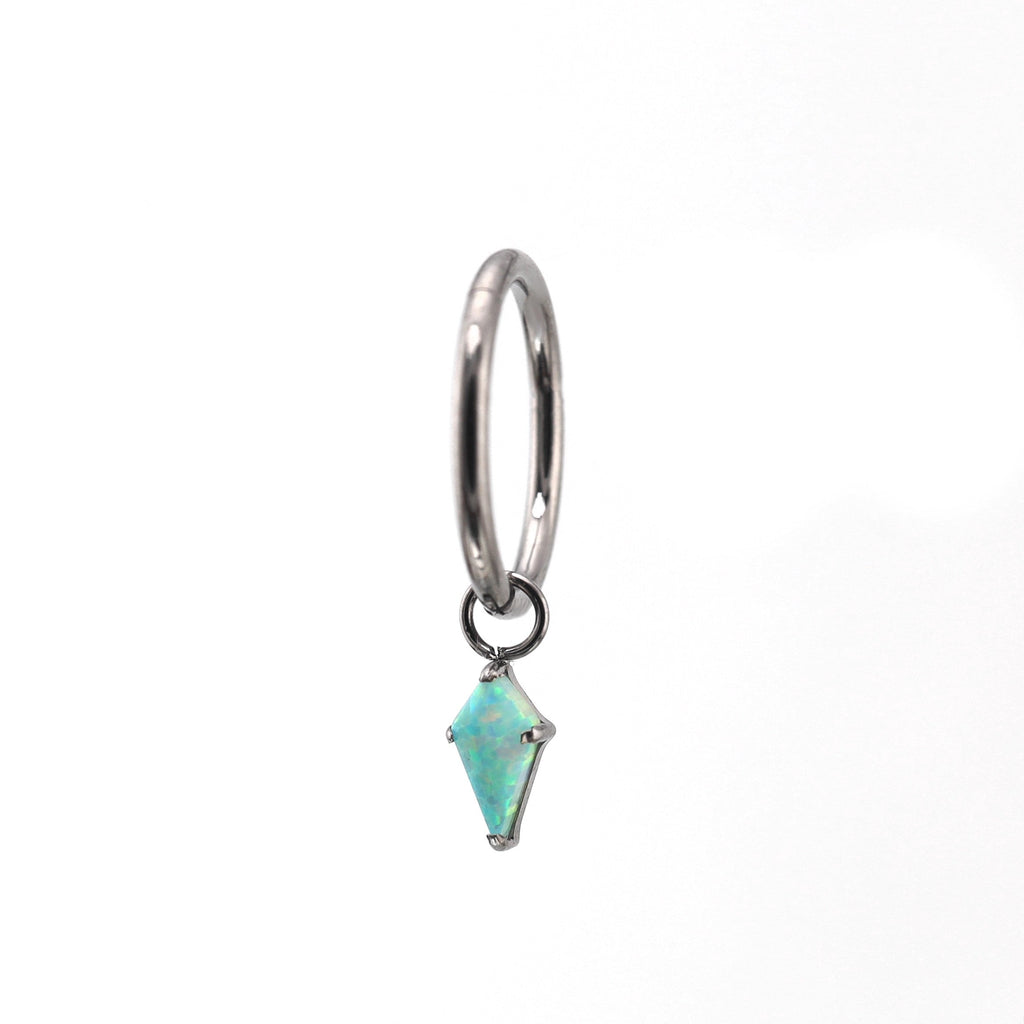 Opal Rhombic Pendant Titanium Segment Hoop