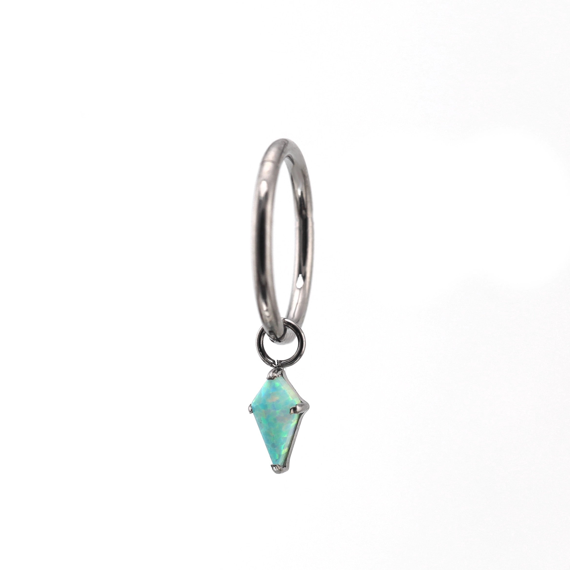 Opal Rhombic Pendant Titanium Segment Hoop