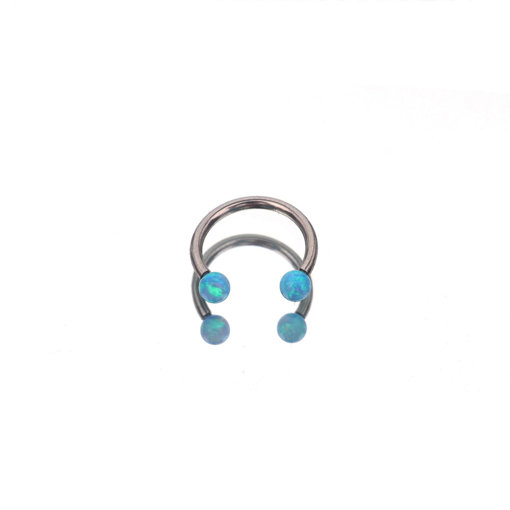 16G Opal Internally Threaded Horseshoe Ring