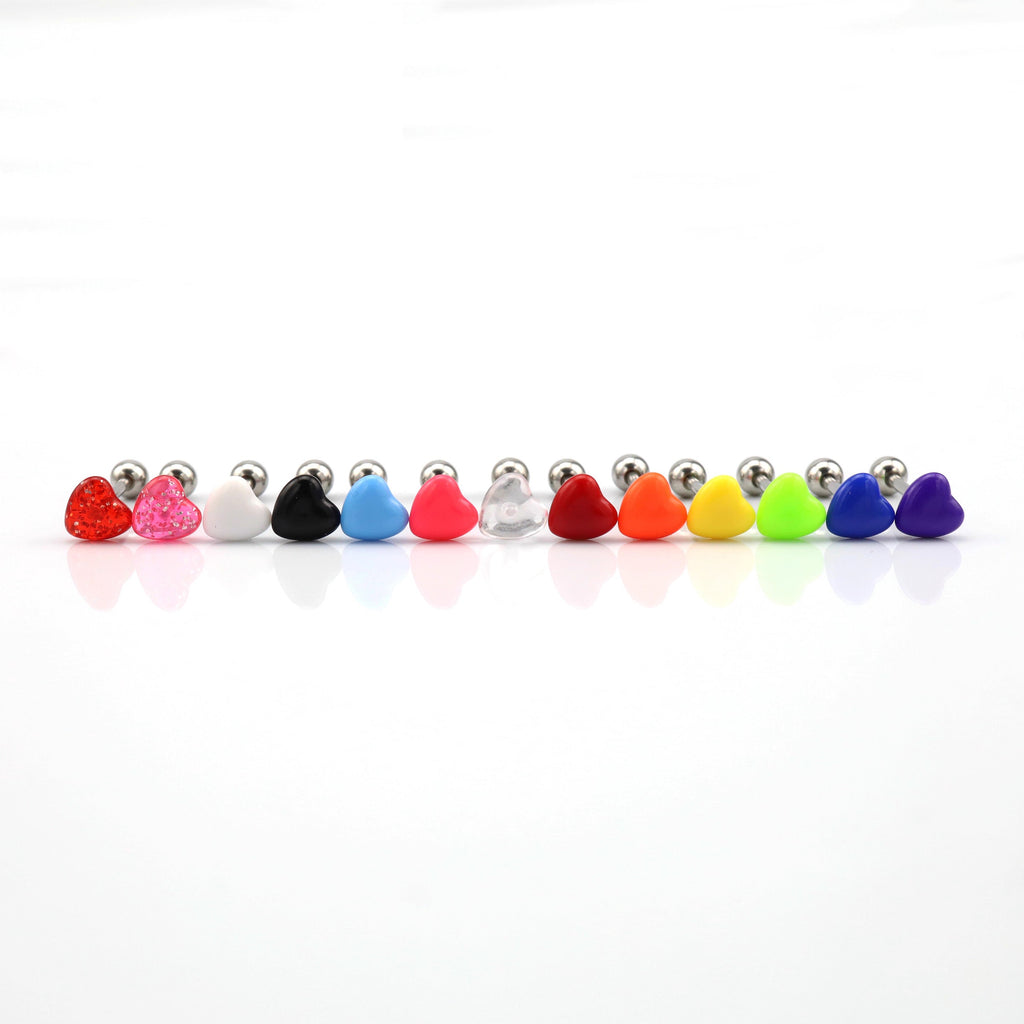 Heart-shaped Acrylic tongue stud