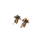 Leopard Print Orange Cat stainless steel Ear Studs