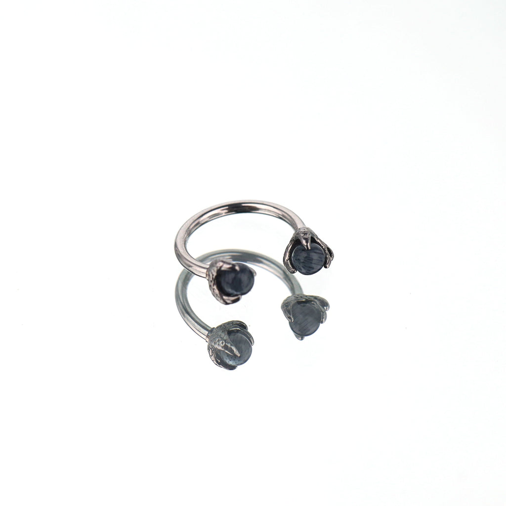 Dragon Claw Cat's Eye Horseshoe Ring