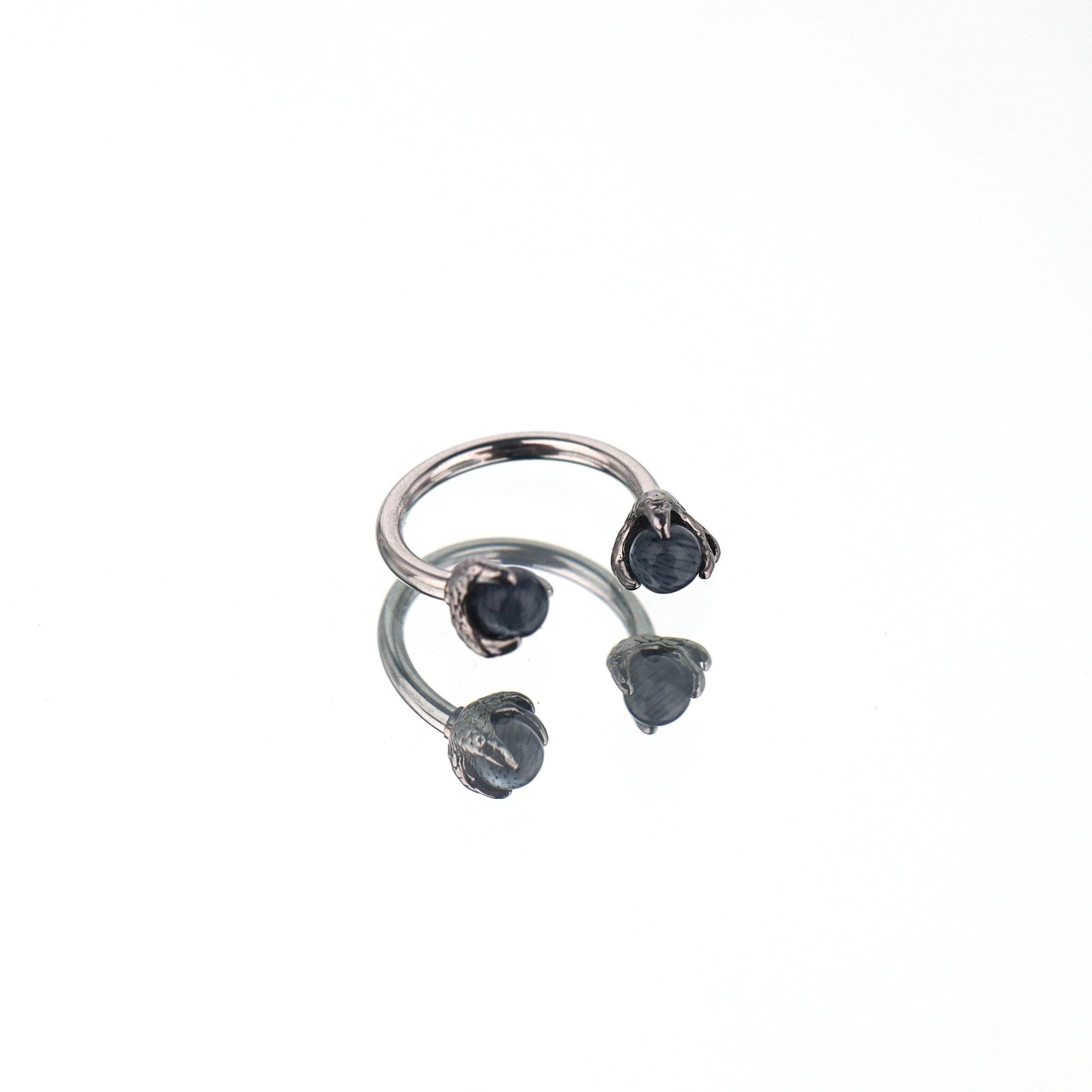 Dragon Claw Cat's Eye Horseshoe Ring