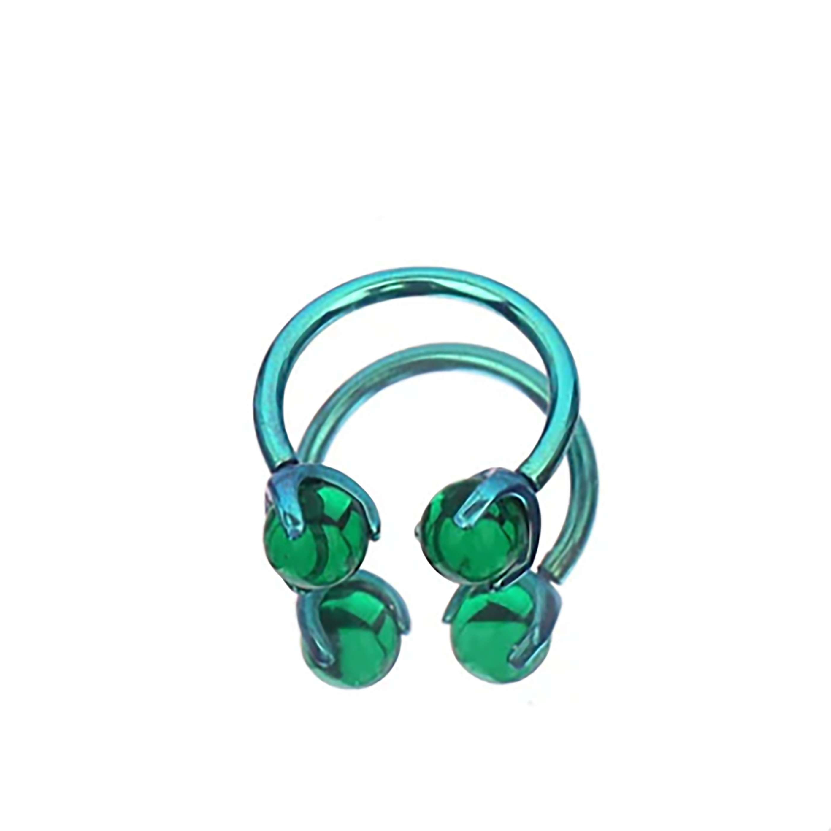 16G CZ ball Titanium Horseshoe Ring