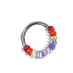 16G Rainbow CZ Titanium Segment Hoop