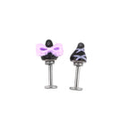 Kuromi Internally Threaded Titanium Ear Stud