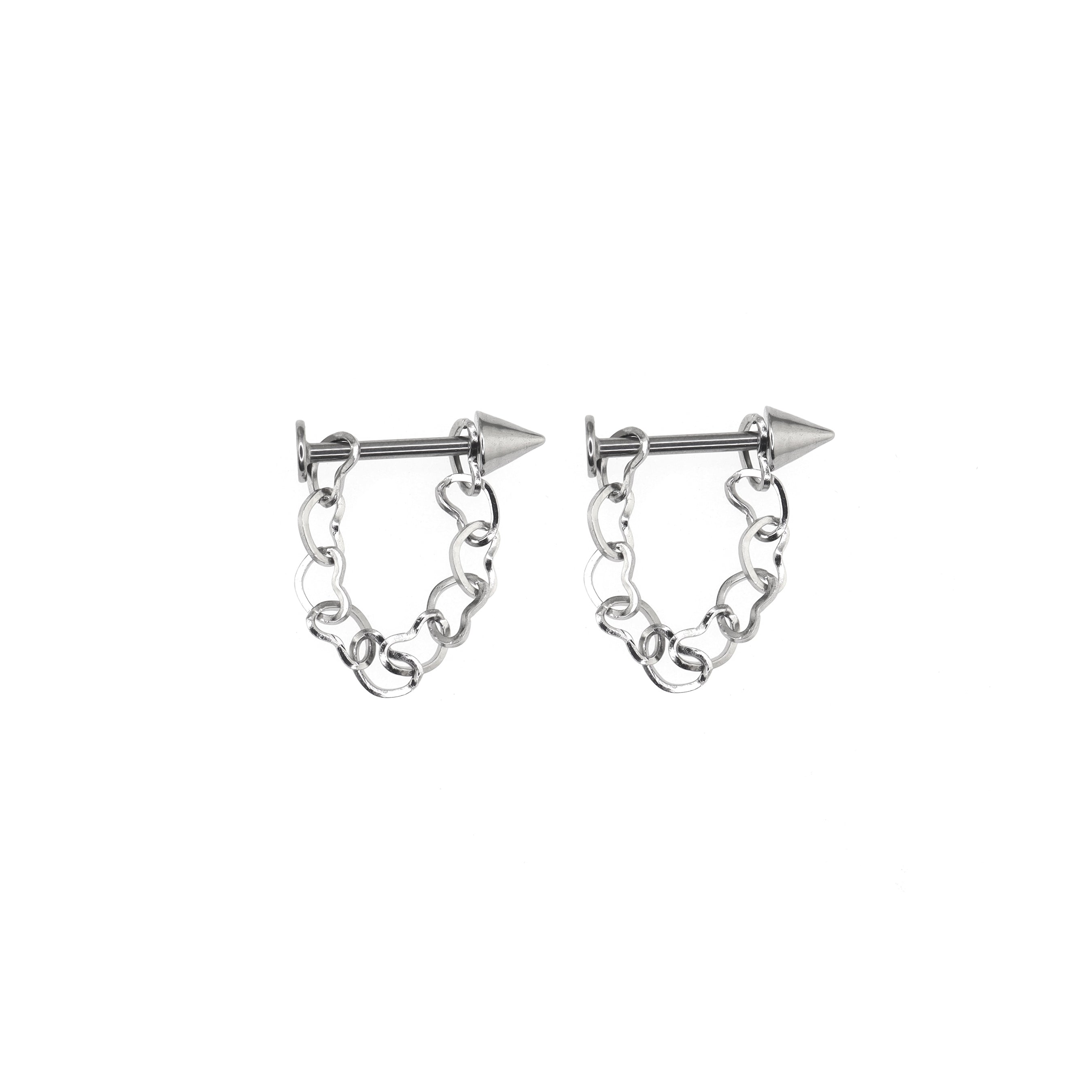 Heart Chain Spike stainless steel Lip Stud