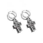 PAIR OF Openwork Gothic Cross stainl ess steel Earring