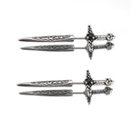 Engraved Dark Fantasy Dagger stainless steel Studs