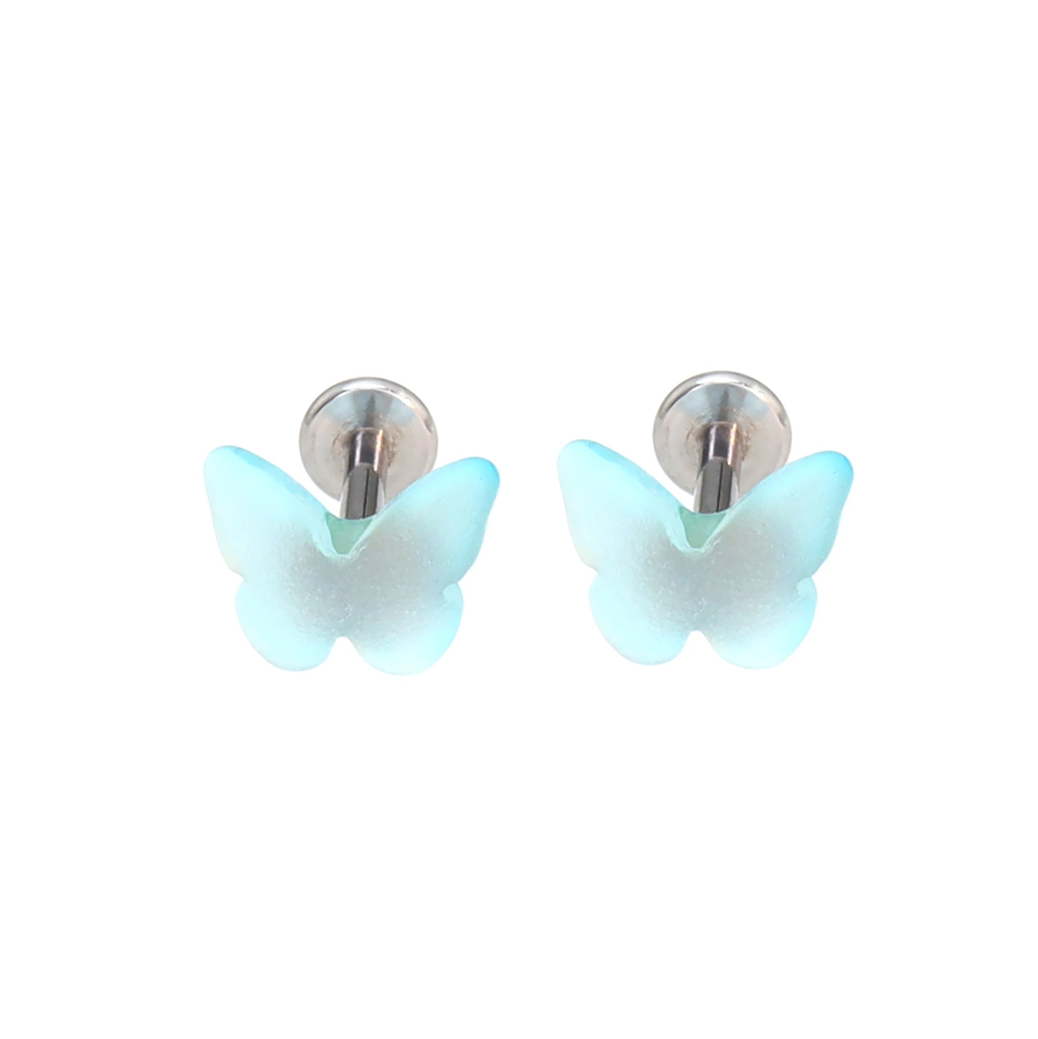 Colorful Resin Butterfly Internally Threaded Stud
