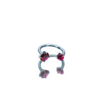 Internally Threaded CZ Titanium Horseshoe Ring