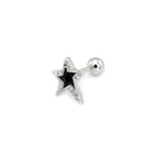 Black & White CZ Pentagram Ear Studs