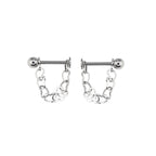 Round Chain & Spike stainless steel Lip Ring