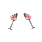 PAIR OF Wolf Ear Internally Threaded Titanium Stud