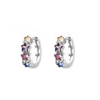 PAIR OF Star & Heart Rainbow CZ stainless steel Earring