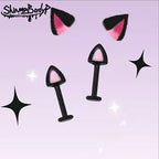 Oil Slick Cat Ear stainless steel Cartilage Studs