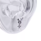 Butterfly Dangle CZ Stainless Steel Ear Studs