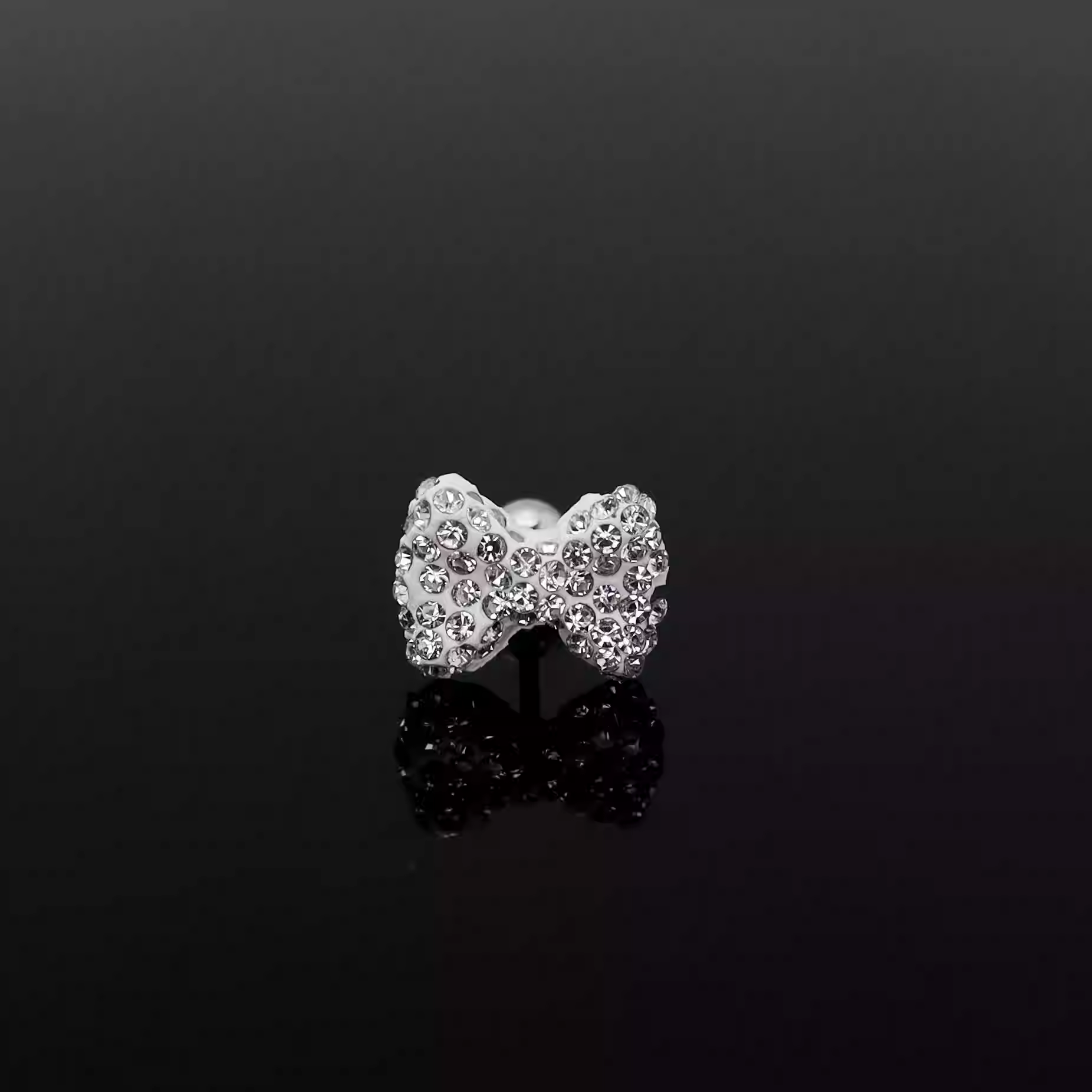 Christmas - High-Shine Full CZ Bow Tie Stainless Steel Ear Studs