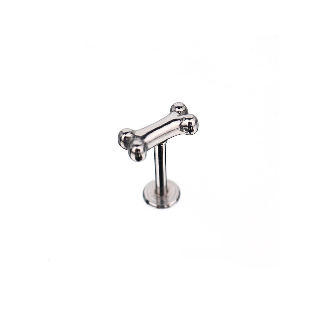 Cute Mini Bone Stainless Steel Internally Threaded Lip Ring