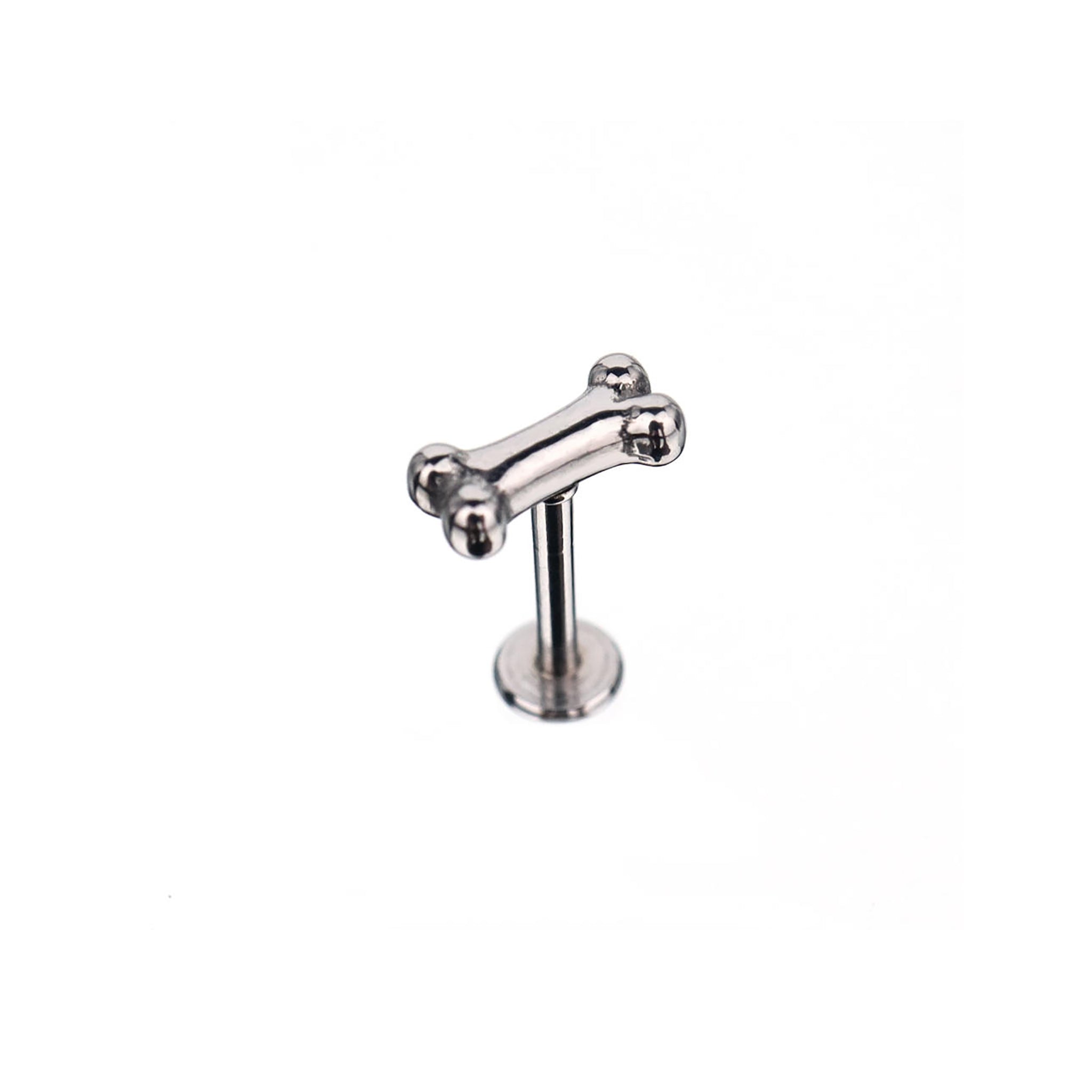 Cute Mini Bone Stainless Steel Internally Threaded Lip Ring