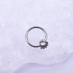 CZ Ball Closure  Titanium Ring