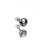 Resin Oil Slick Skull Stainless Steel Ear Ring