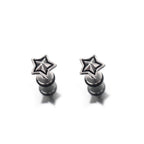 3D Pentagram Externally Threaded Stainless Steel Ear Studs