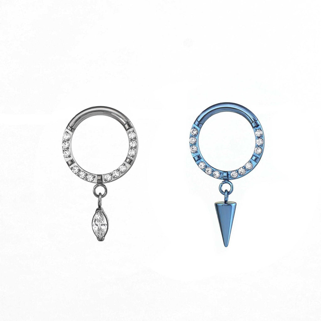 16G CZ Pendant Titanium Clicker