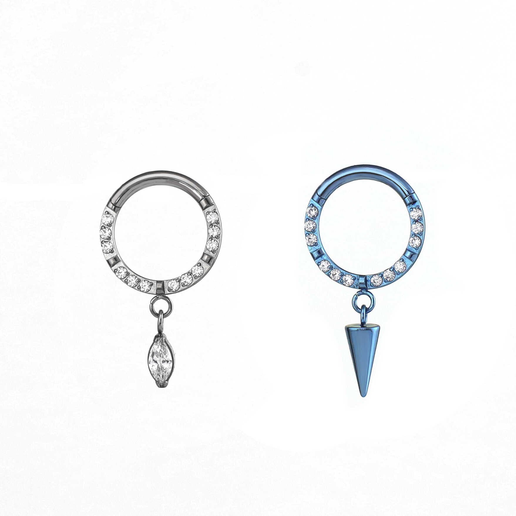 16G CZ Pendant Titanium Clicker