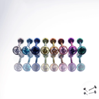 Crystal Titanium Threadless Pin