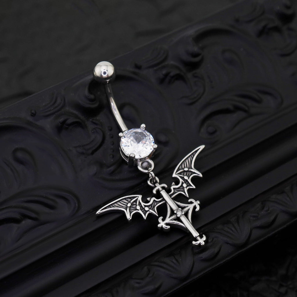 Bat Wing Dangle stainless steel Belly Ring