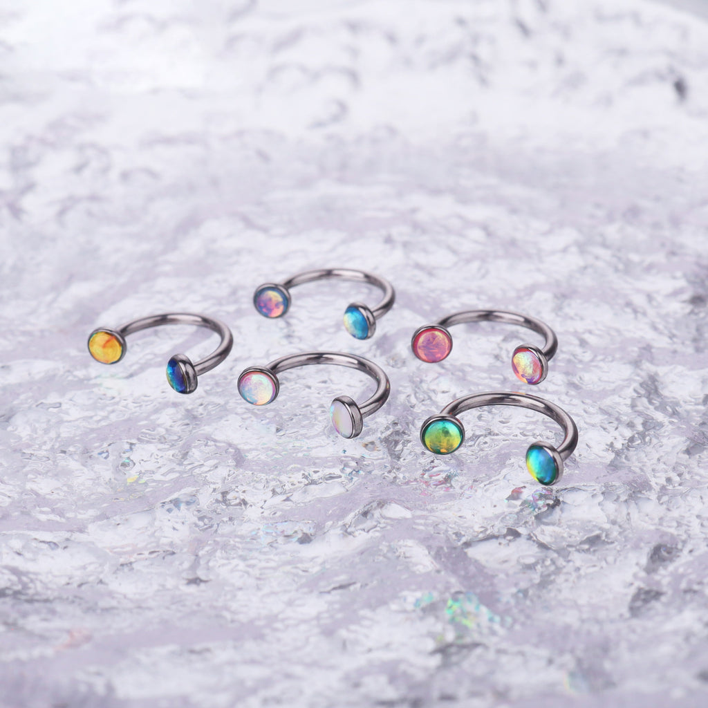 Dreamy Oil Resin Horseshoe Ring