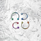 16G CZ Titanium Horseshoe Ring