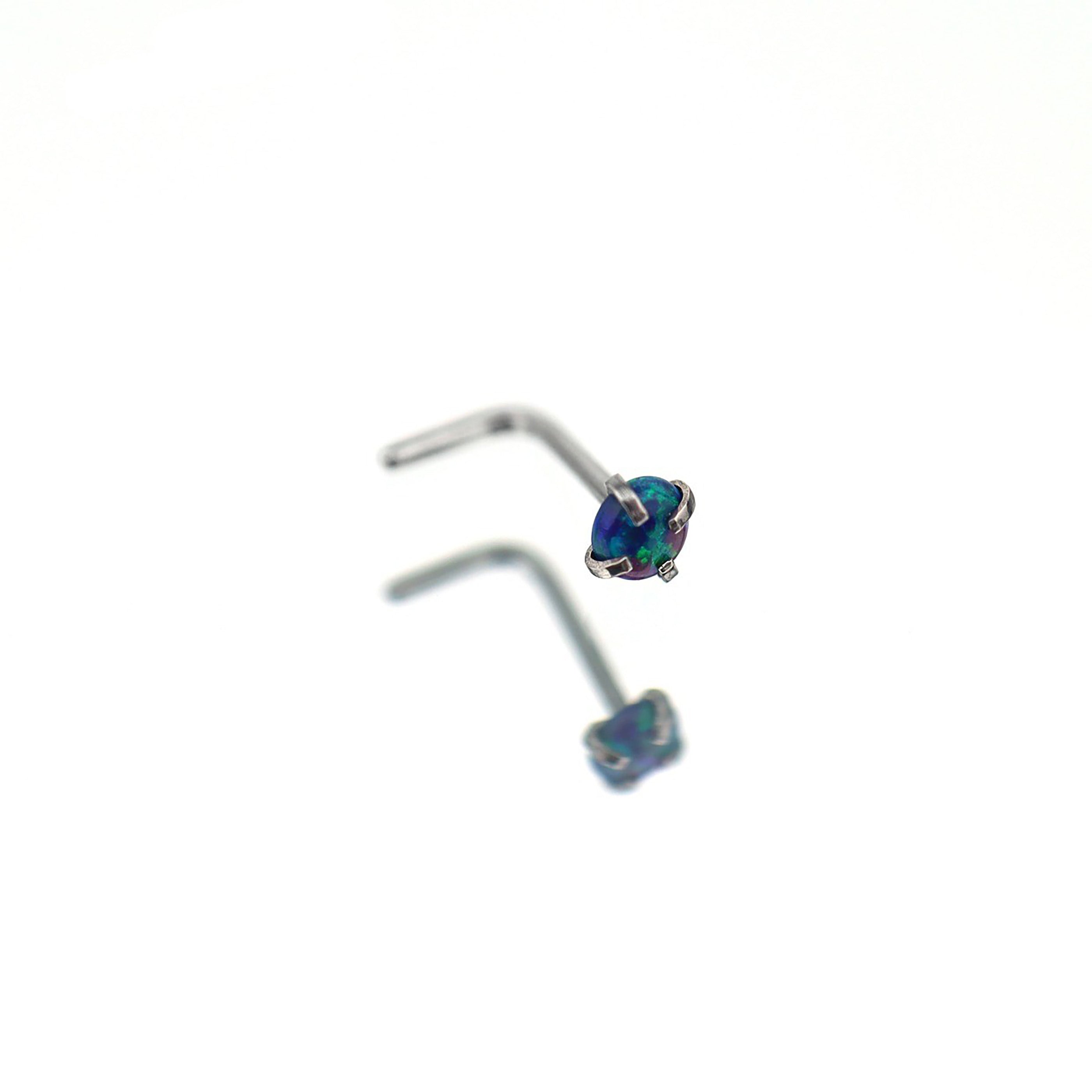 Opal L-Shape Nose Stud