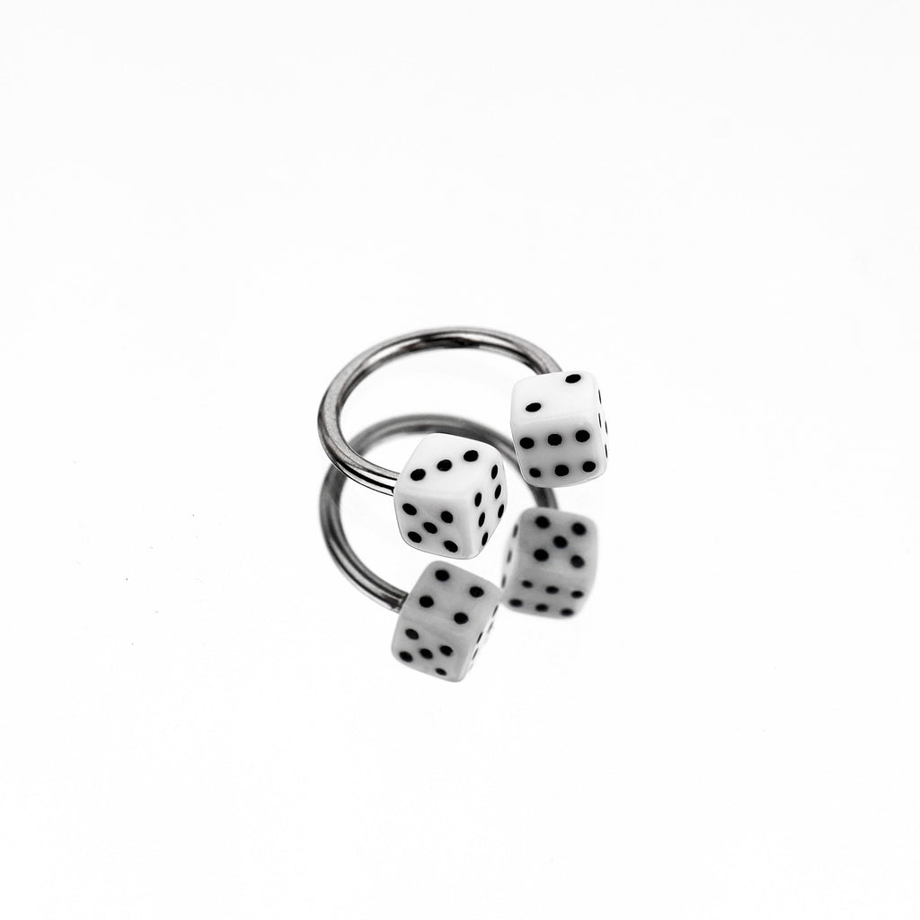 Colorful Acrylic Dice Horseshoe Ring