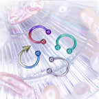 16G Internally Threaded Titanium Horseshoe ring