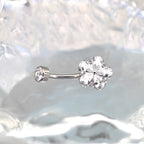 Cherry Blossom Titanium CZ Belly Ring