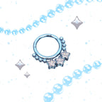 Triple Star CZ Titanium Segment Hoop