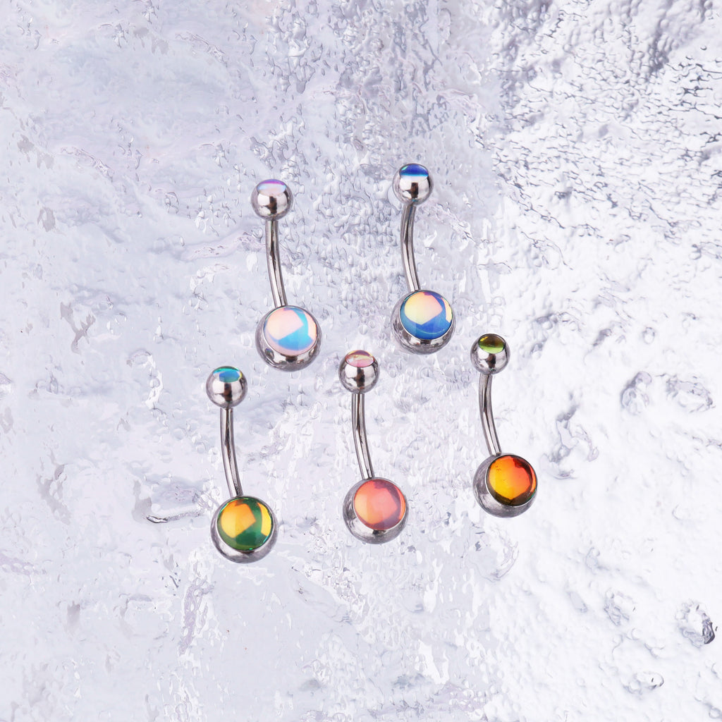 Colorful Epoxy Resin Stainless steel Belly Ring