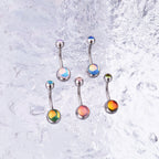 Colorful Epoxy Resin Stainless steel Belly Ring