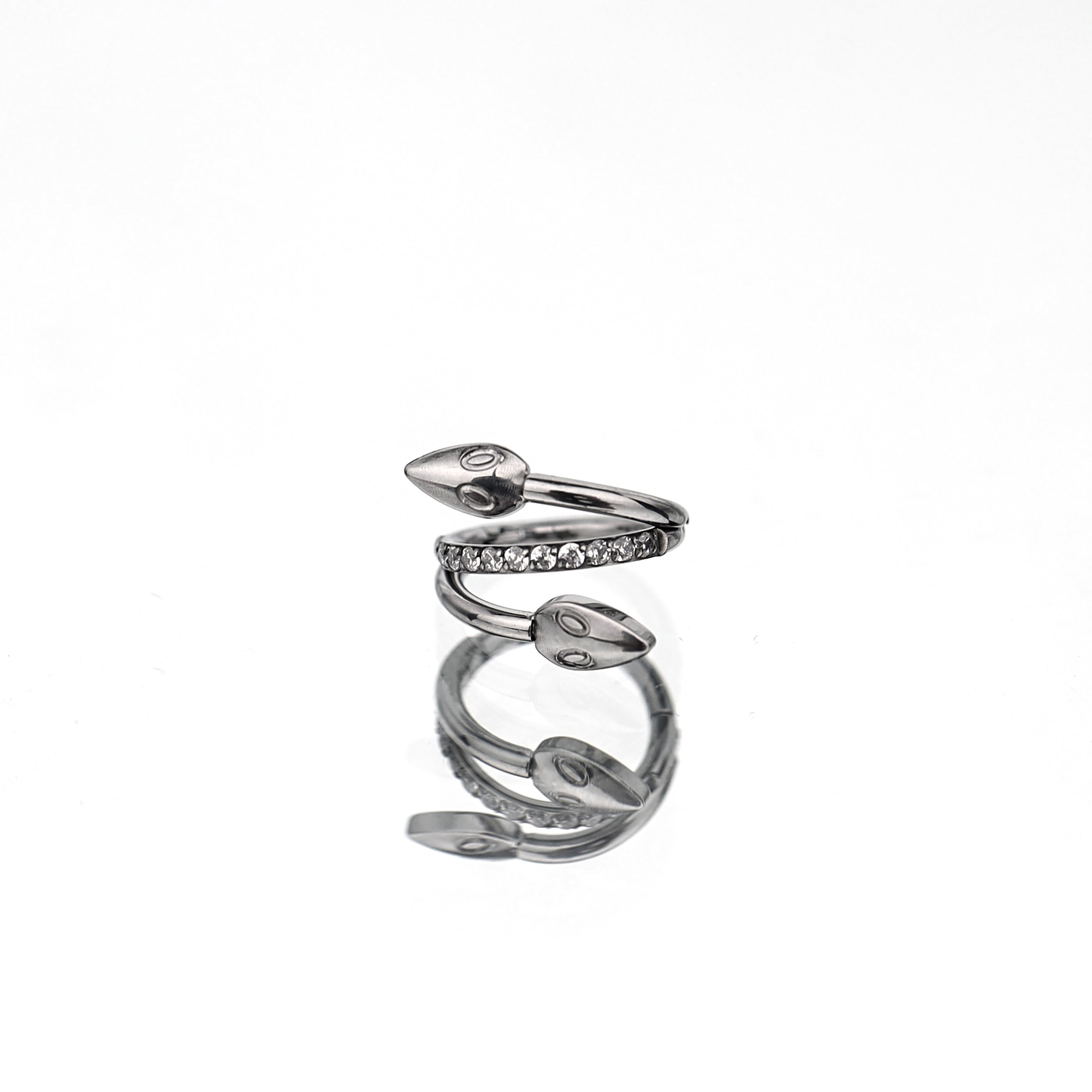 Double Head Snake Titanium Segment Hoop