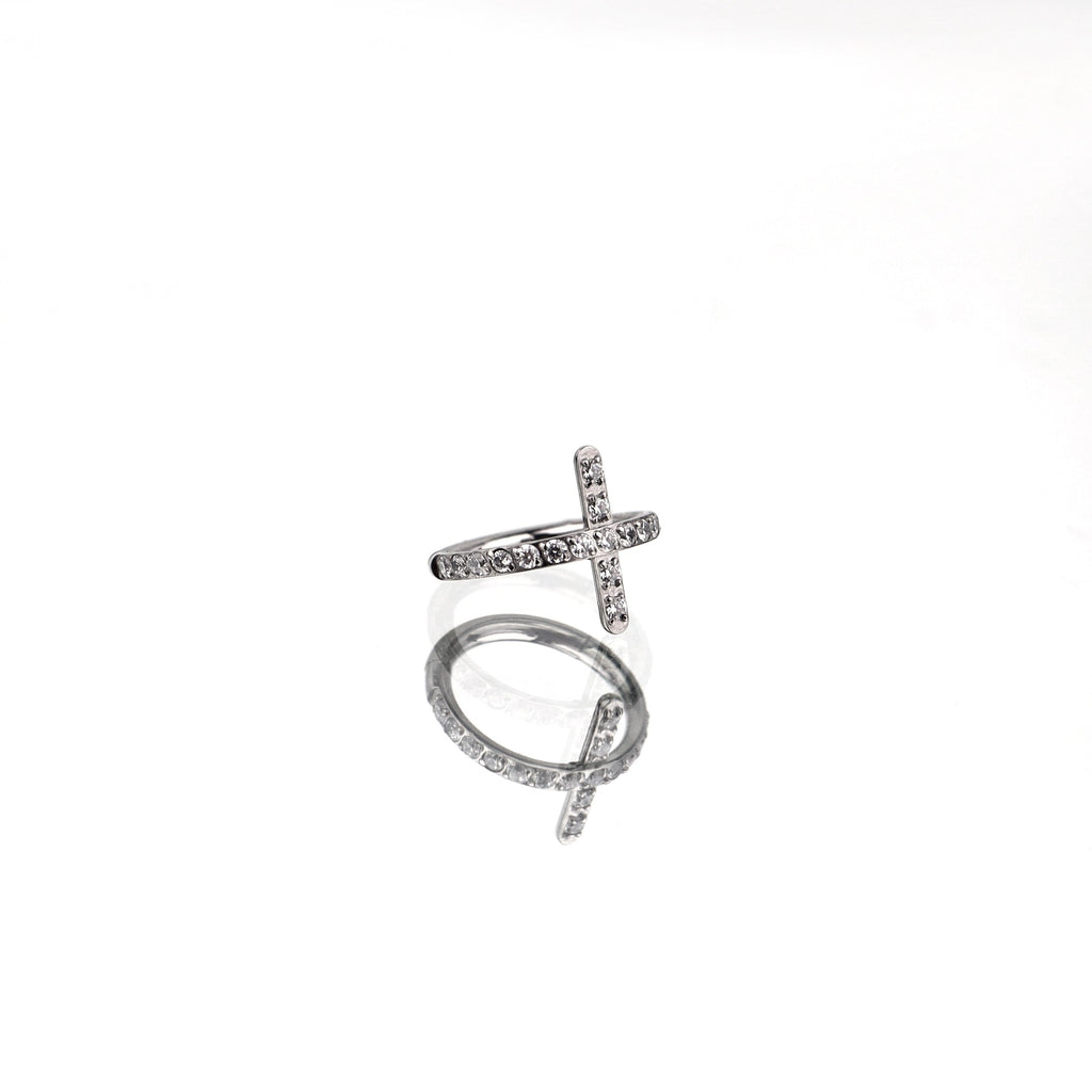 Cross CZ Titanium Clicker Nose Hoop