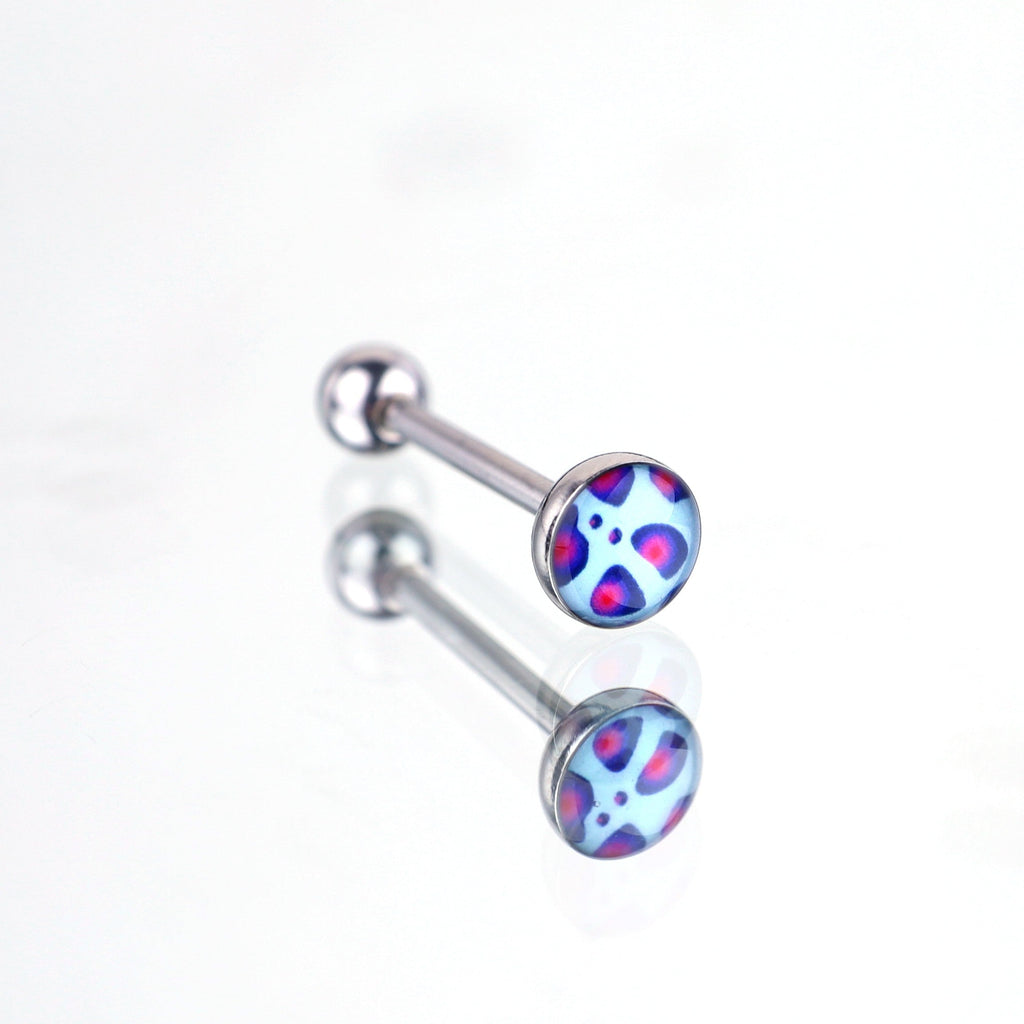 Leopard Print Oil Slick Tongue Stud