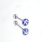 Leopard Print Oil Slick Tongue Stud