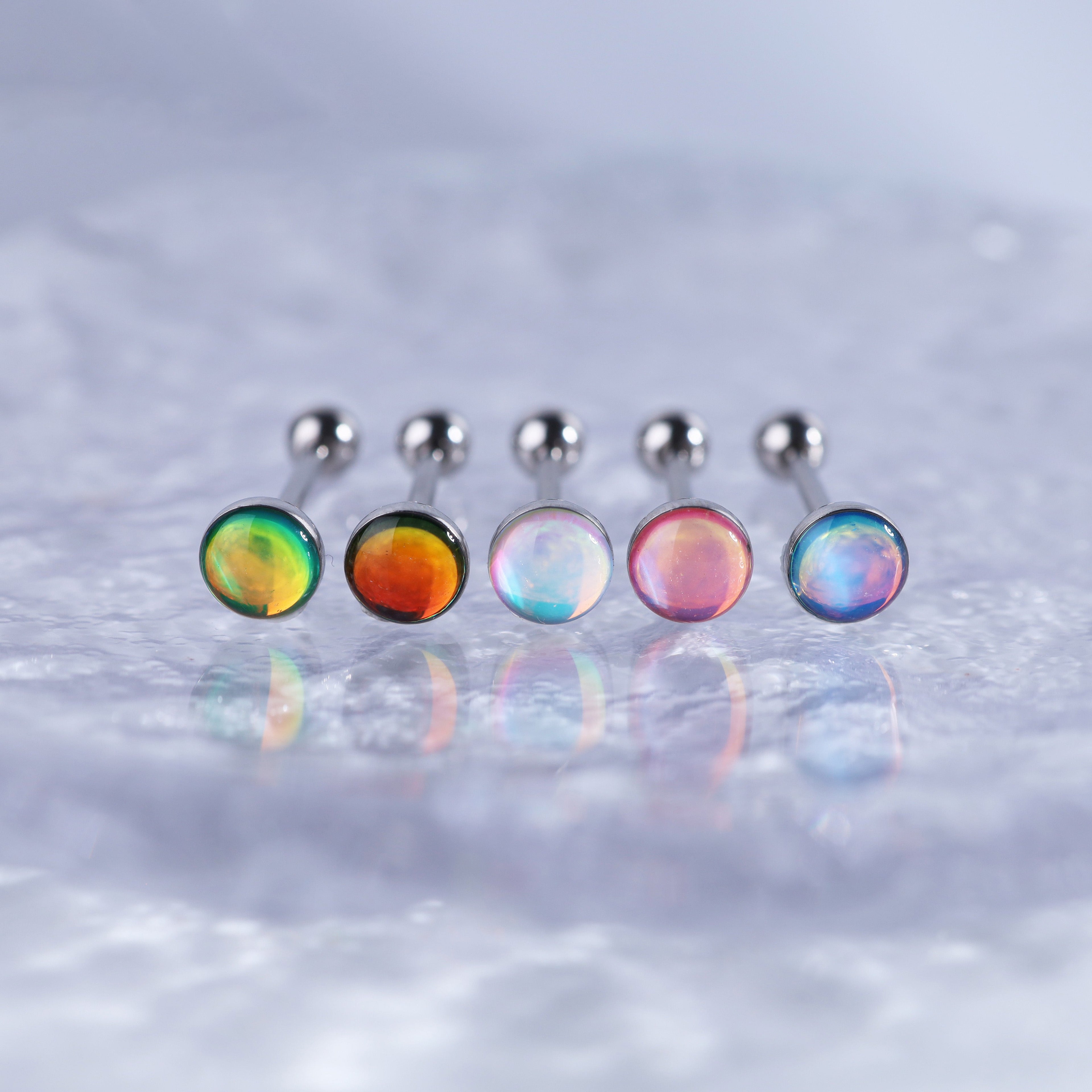 Dreamy Oil Resin stainless steel Tongue Stud