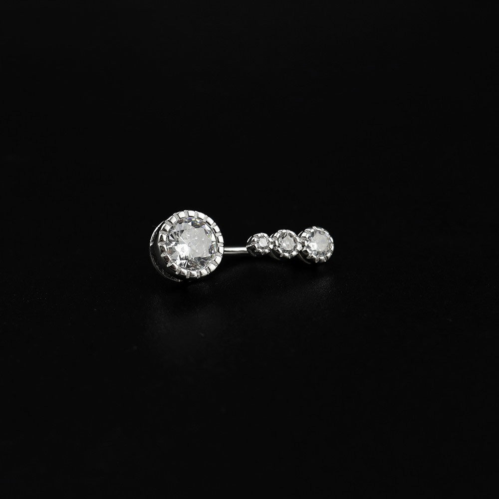 Four CZ S925 Sterling Silver Belly Ring