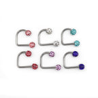 Full CZ  Stainless Steel  U-ring